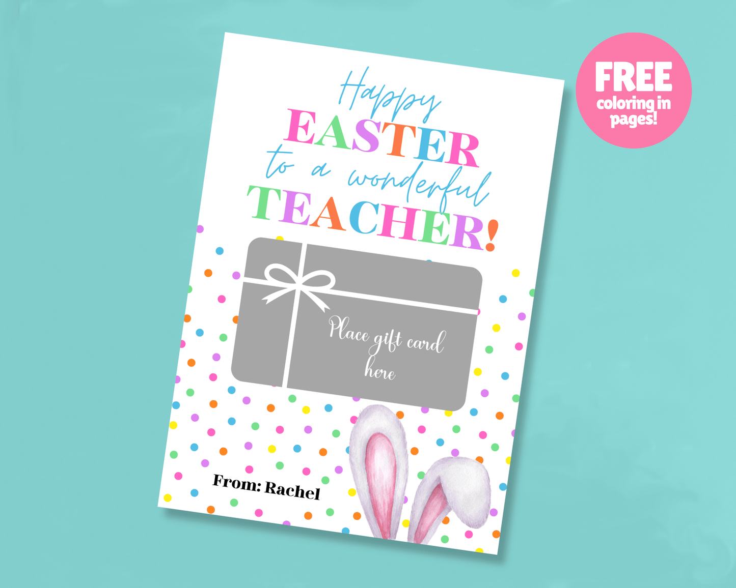 EDITABLE Easter Teacher Gift Card Holder