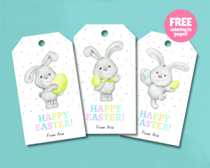 Editable Easter Gift Tags, Printable Easter Basket Tags