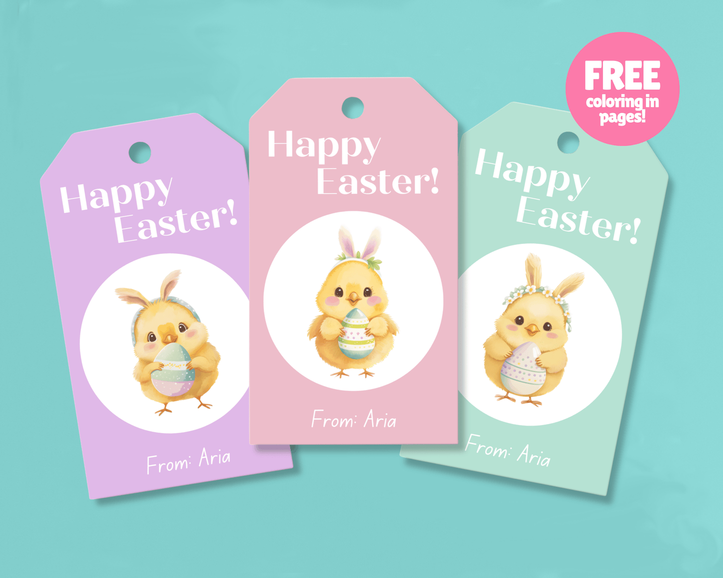 Editable Easter Gift Tags, Printable Easter Basket Tags