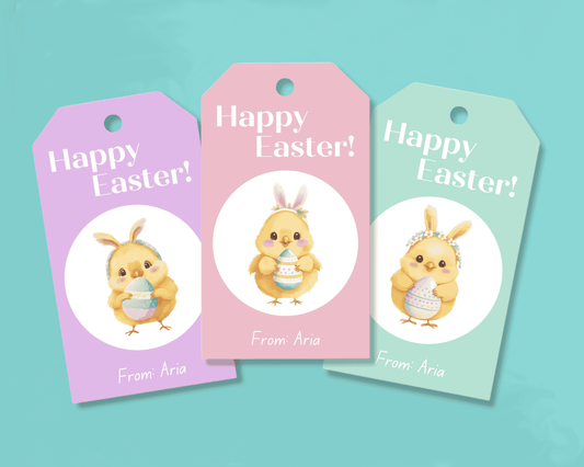 Editable Easter Gift Tags, Printable Easter Basket Tags