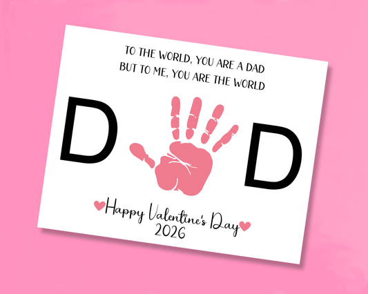 Dad Valentine Handprint Art Craft for Kids