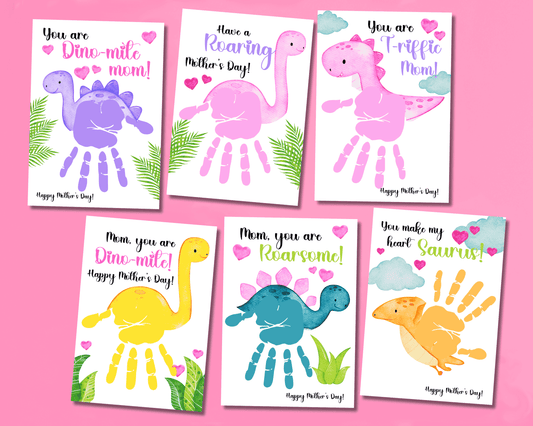 Mother's Day Dinosaur Handprint Art & Activity Bundle
