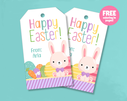 Editable Easter Gift Tags, Printable Easter Basket Tags