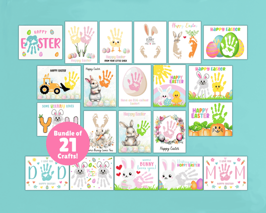 Easter Handprint & Footprint Art Bundle – Printable Easter Crafts for Kids