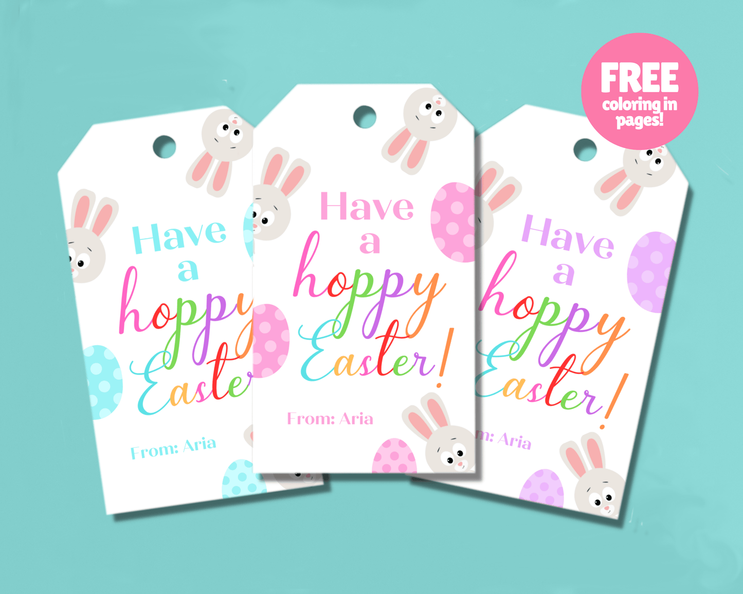 Editable Easter Gift Tags, Printable Easter Basket Tags