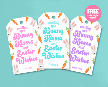 Editable Easter Gift Tags, Printable Easter Basket Tags