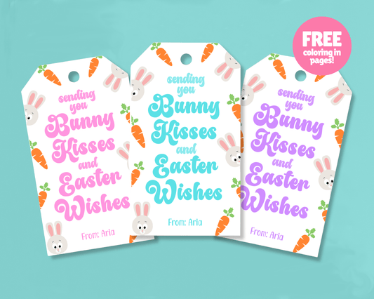Editable Easter Gift Tags, Printable Easter Basket Tags