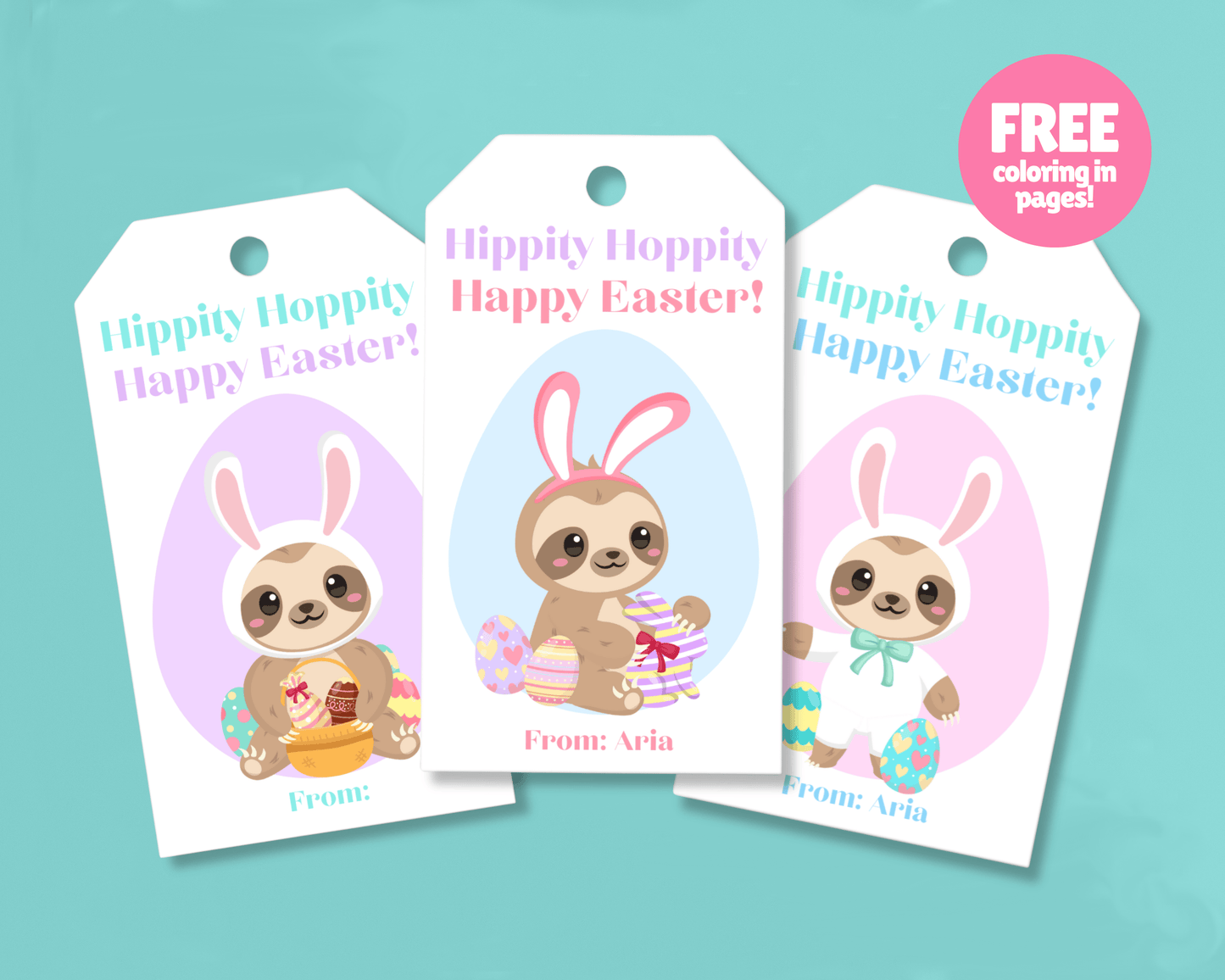 Editable Easter Gift Tags, Printable Easter Basket Tags