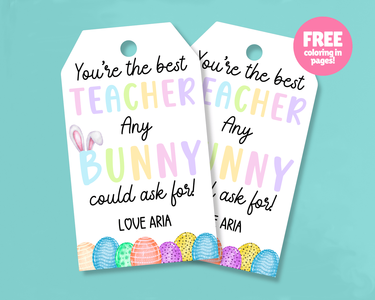 Editable Easter Teacher Gift Tags, Printable Easter Basket Tags
