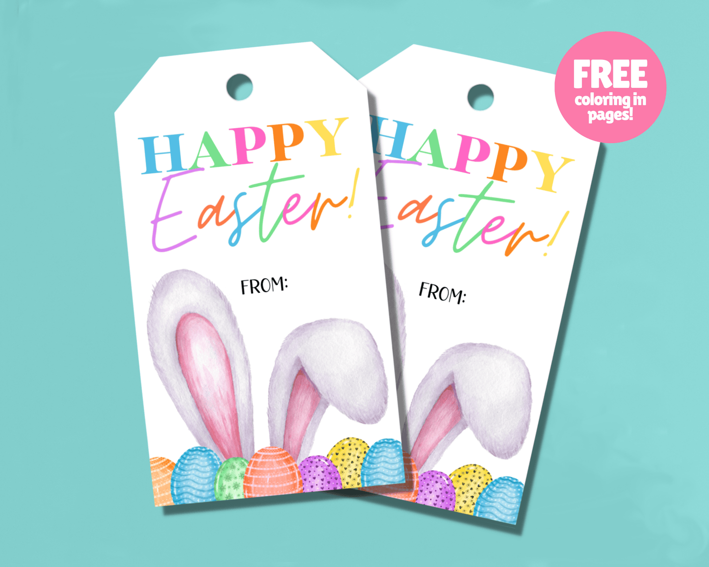 Editable Easter Gift Tags, Printable Easter Basket Tags