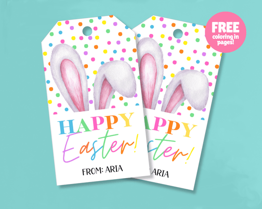 Editable Easter Gift Tags, Printable Easter Basket Tags