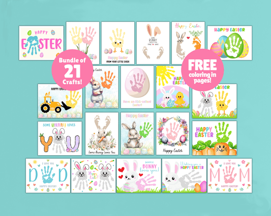 Easter Handprint & Footprint Art Bundle – Printable Easter Crafts for Kids