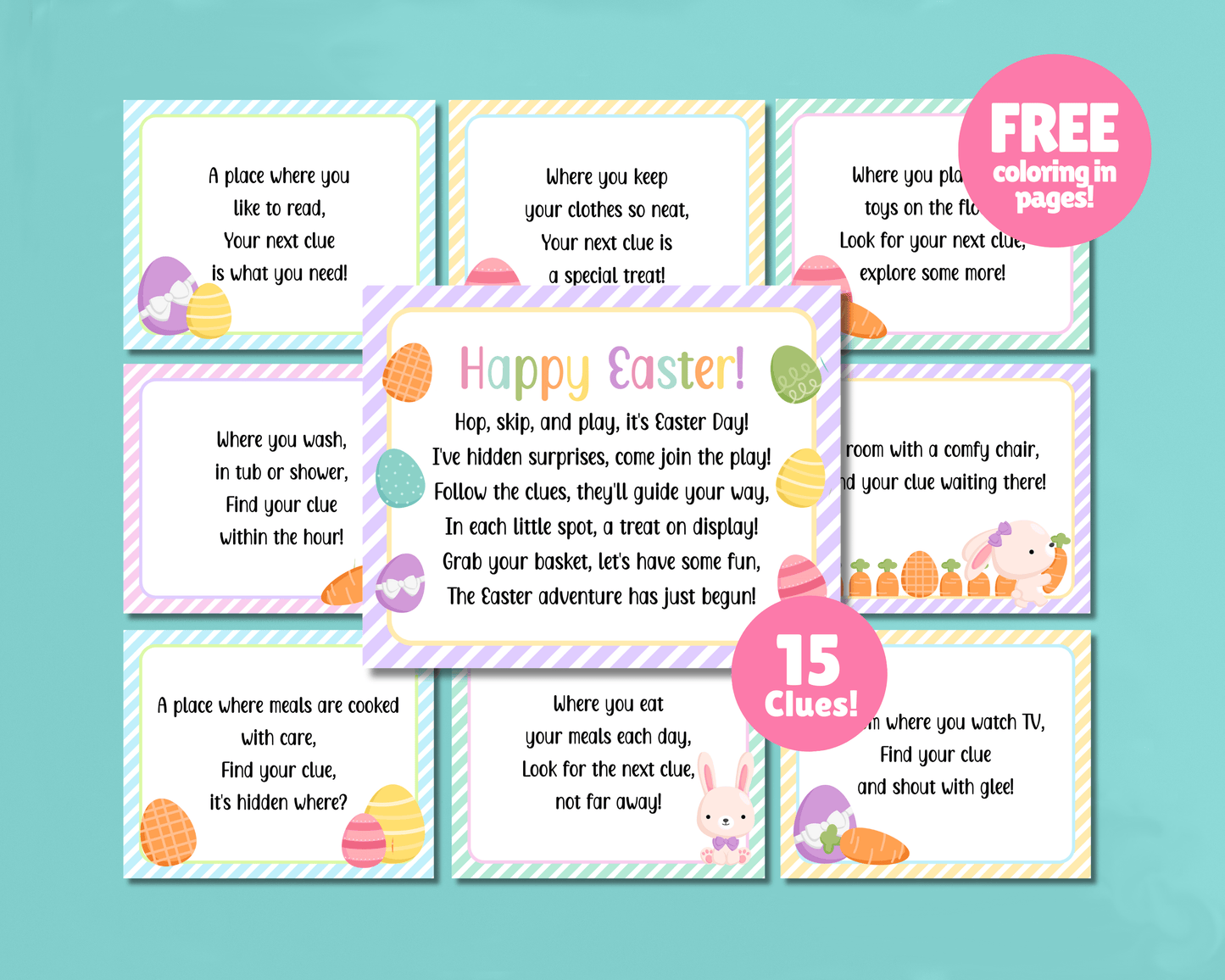 Editable Easter Egg Treasure Hunt, Kids Easter Activities