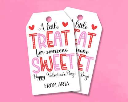 Editable Sweet Treat Valentine Gift Tags for Kids Classroom Valentine