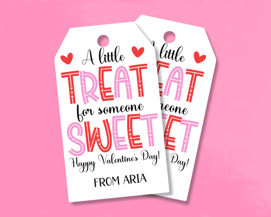 Editable Sweet Treat Valentine Gift Tags for Kids Classroom Valentine