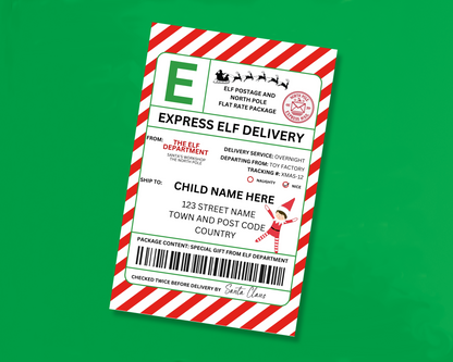 EDITABLE Elf Shipping Label