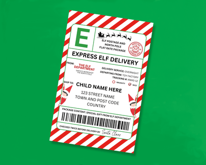 EDITABLE Elf Shipping Label