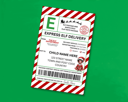 EDITABLE Elf Shipping Label