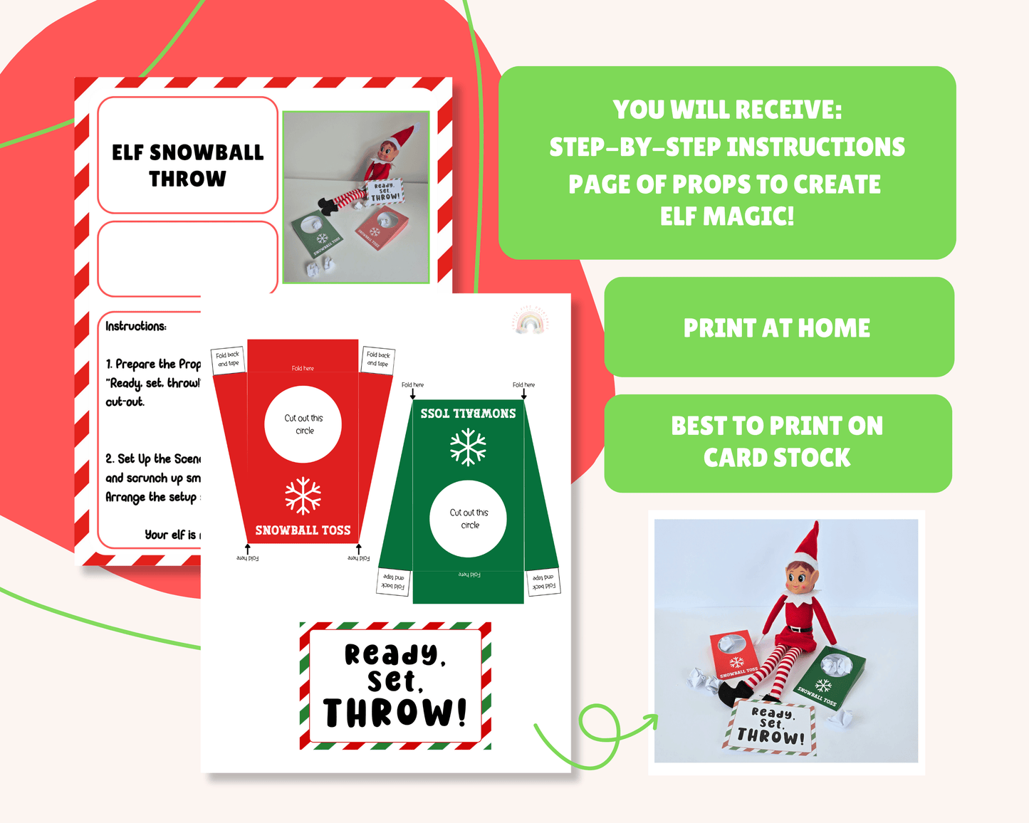 Elf Snowball Toss Prop