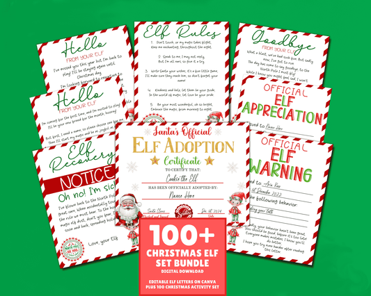 EDITABLE Elf Letter Set
