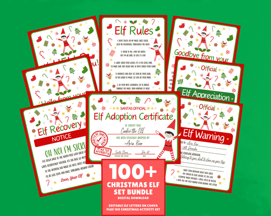 EDITABLE Elf Letter Set