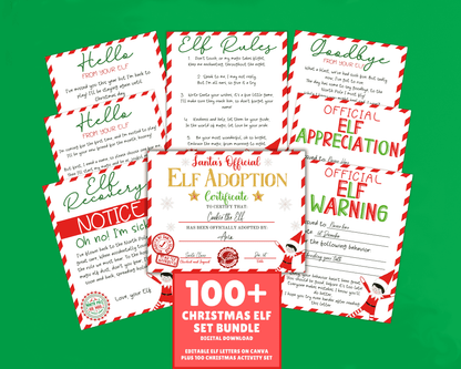 EDITABLE Elf Letter Set