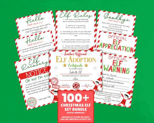 EDITABLE Elf Letter Set