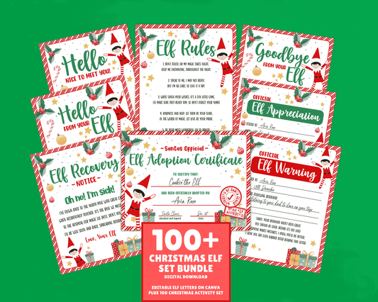 EDITABLE Elf Letter Set