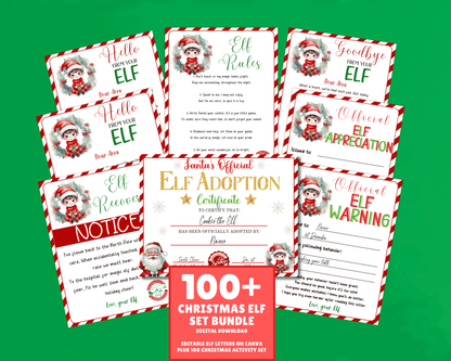 EDITABLE Elf Letter Set