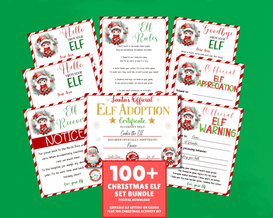EDITABLE Elf Letter Set
