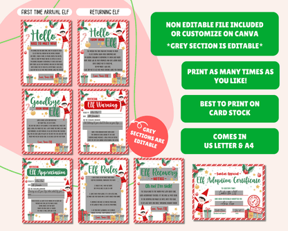 EDITABLE Elf Letter Set