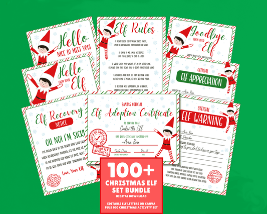 EDITABLE Elf Letter Set