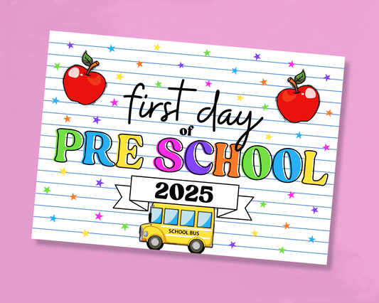 First Day of Preschool 2025 Certificate