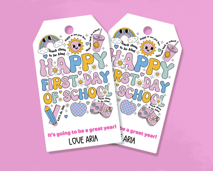 EDITABLE First Day Of School Gift Tag