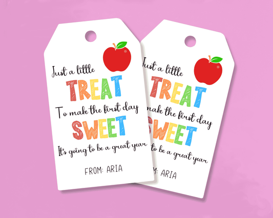 EDITABLE First Day Of School Gift Tag