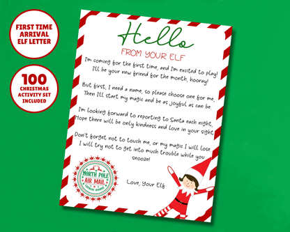 EDITABLE First Time Arrival Girl Elf Hello Letter