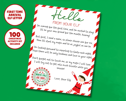 EDITABLE First TIme Arrival Elf Hello Letter
