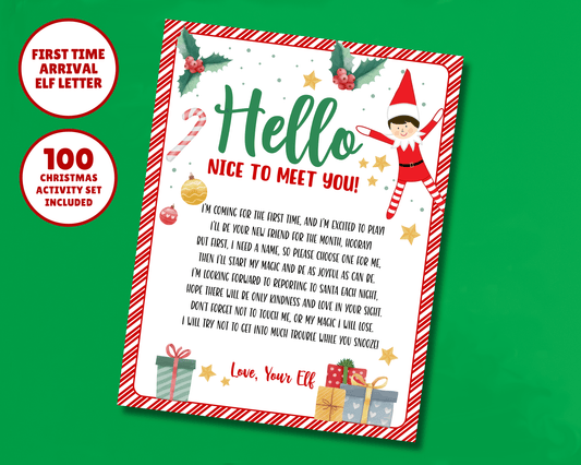 EDITABLE First TIme Arrival Elf Hello Letter