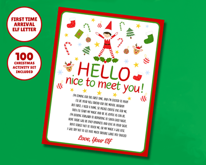 EDITABLE First TIme Arrival Elf Hello Letter