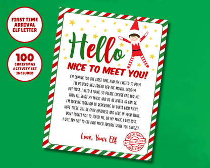 EDITABLE First TIme Arrival Elf Hello Letter
