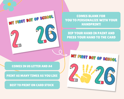 First Day Of School Handprint Craft