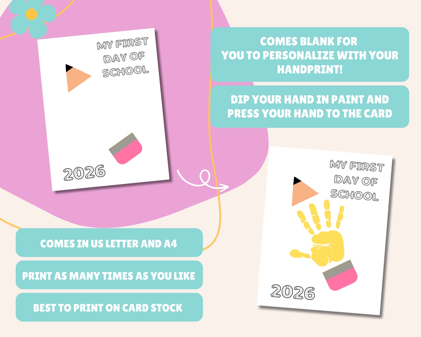 First Day Of School Handprint Craft