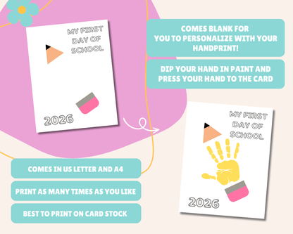 First Day Of School Handprint Craft