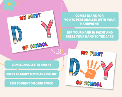 First Day Of School Handprint Craft