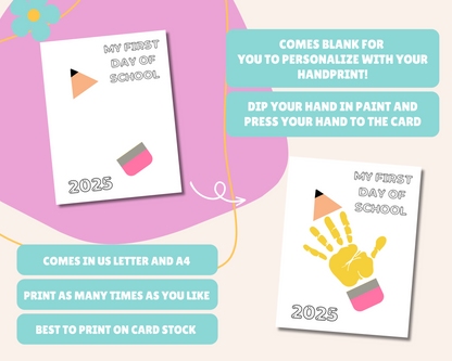 First Day Of School Handprint Craft