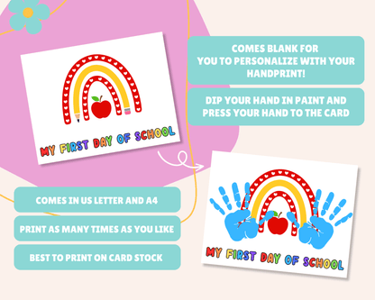 First Day Of School Handprint Craft