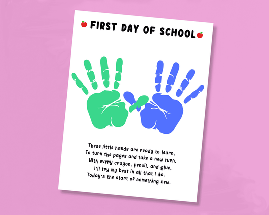 First Day Of School Handprint Craft