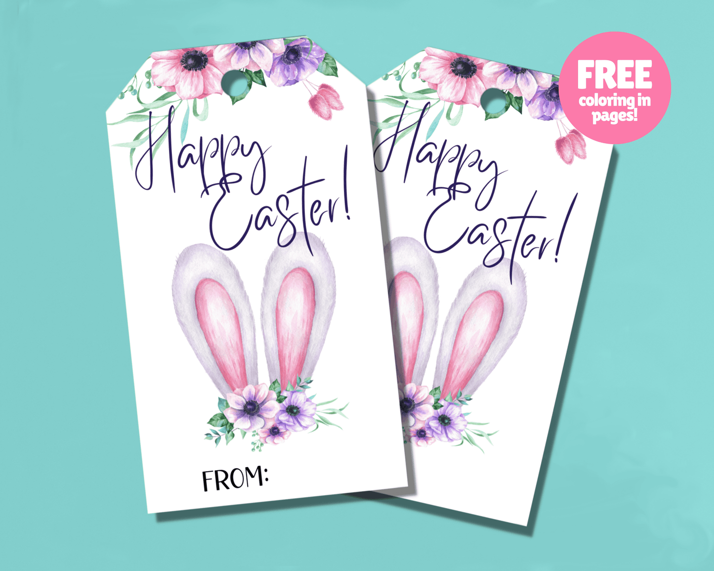 Editable Easter Gift Tags, Printable Easter Basket Tags