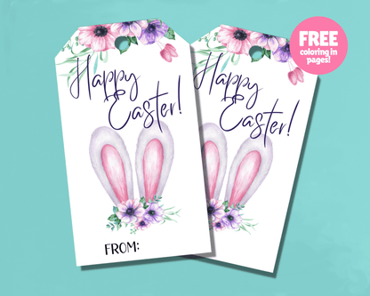 Editable Easter Gift Tags, Printable Easter Basket Tags