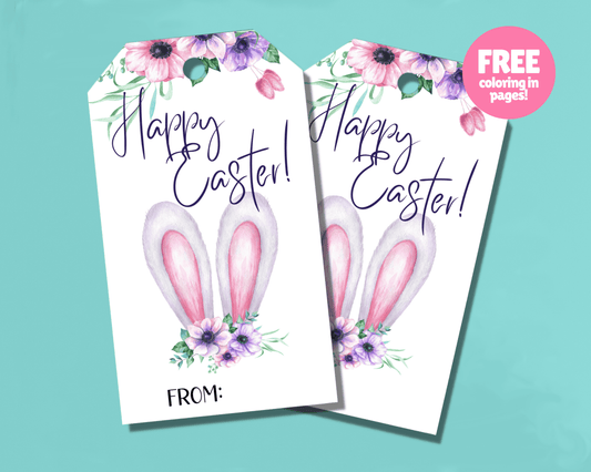 Editable Easter Gift Tags, Printable Easter Basket Tags